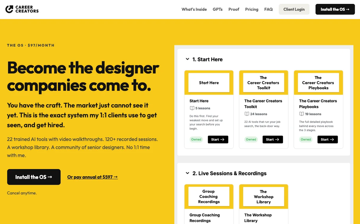 The OS - Become the designer companies come to.
